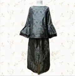 泥大島ツーピースとバッグのセットアップ