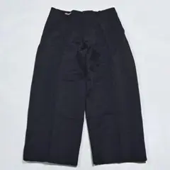 バリーク　スラックス　ワイドパンツ　リネン混　ブラック　サイズ48