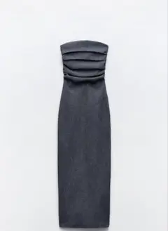 【最終値下げ】ZARA テクスチャー ストラップレス ワンピース
