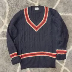 WAREHOUSE ケーブル編みセーター ネイビー