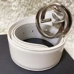 ✨️極美品・人気モデル✨GUCCI ベルト インターロッキング GG シルバー