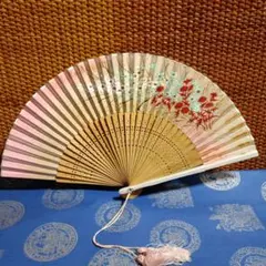 紅葉と花のデザイン 扇子