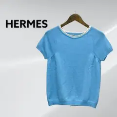 HERMES エルメス カシミヤ100% 半袖 ニット セーター レディース