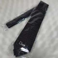 ChristianDiorディオール　新品ネクタイ　ブラック系ドット
