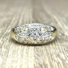 照り輝き抜群!k18 ダイヤ 0.77ct リング 4.42g M954