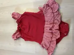 KP 赤 ワンピース水着 ギンガムチェック