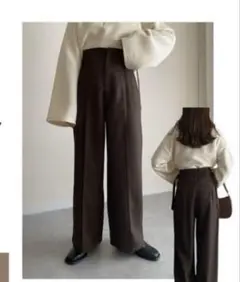 しまむら　ベルトデザインハイウエストパンツ