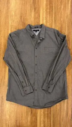 TOMMY HILFIGER グレー ストライプ 長袖シャツ