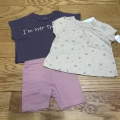 新品 60-70cm 3点セット 西松屋 子供服 ベビー 女の子 Tシャツ
