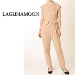 大人レトロ♪ 上品スタンドネック オールインワン ベージュ S
