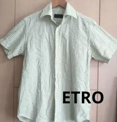 ETRO 半袖 ストライプ シャツ S エトロ イタリヤ製