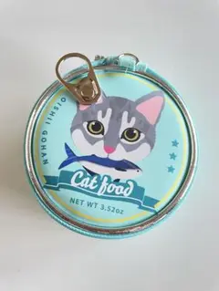 猫缶ポーチ　サバトラ　新品