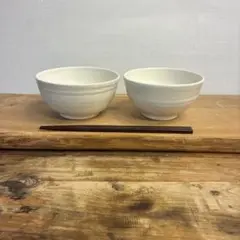 新品　陶器　陶芸作家　不揃い茶碗2個　78