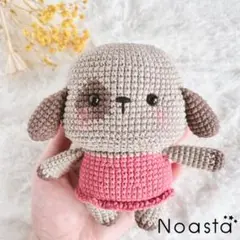 【24時間以内発送】No.46 たれみみ子犬　あみぐるみ