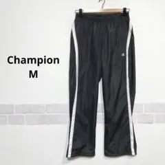 Champion ピンクライン ブラック ジャージパンツ M 裏起毛 i017