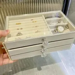 ジュエリーボックス アクセサリーボックス ケース 収納 小物 ベージュ オシャレ