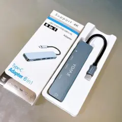 USB C ハブ 6in1 TypeC アダプタ マルチポート USB拡張