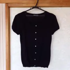 IKUKO イクコ 半袖カーディガン ブラック