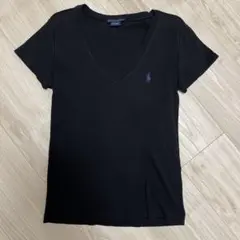 ラルフローレン　VネックTシャツ　ワンポイント　ポニーロゴ刺繍