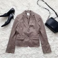 MK MICHEL KLEIN テーラードジャケット ブラウン コットン 38