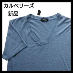 カルベリーズ 半袖 Vネック Tシャツ　ライトブルー / M