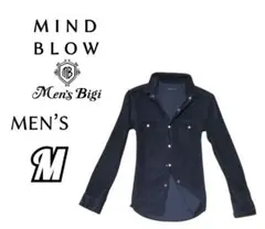 メンズM◇MIND BLOW◇長袖コーデュロイシャツ　navy
