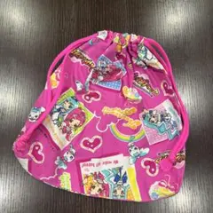 キャラクター柄の巾着袋 ピンク 約30cm
