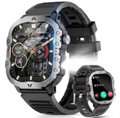 軍用規格 2.0インチ大画面 スマートウォッチ Bluetooth5.3通話機能