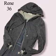 美品 Rene パーカー インディゴ ネイビー 長袖 パール ビジュー