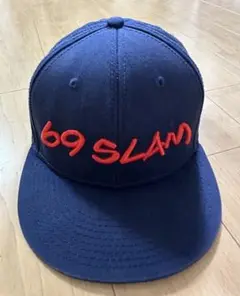 美品★ほぼ未使用 69SLAM ロックスラム LOGO ネイビー メンズ CAP