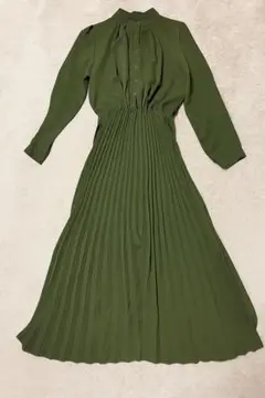 JUNOAH オリーブグリーン 長袖シャツワンピース Mサイズ