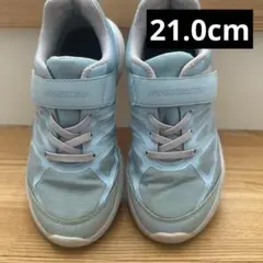 瞬足 スニーカー 21.0cm 水色 洗い替え 女の子