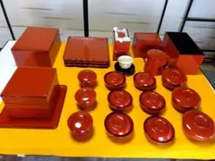 骨董　江戸時代　弁当箱　野点　朱塗り　アンティーク　椀四種　重箱　輪島塗 骨董 江戸時代 弁当箱 野点 朱塗り アンティーク 椀四種 重箱 輪島塗