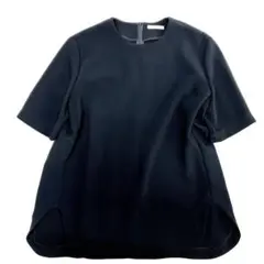 美品 セオリーリュクス 近年モデル 洗える クルーネック ブラウス 黒 M