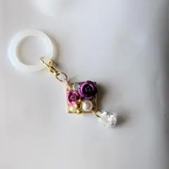 アンブレラマーカー　花とクリスタルのチャーム