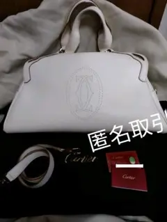 ゲリラ特価☆Cartier カルティエ マルチェロ バッグ ホワイト レザー
