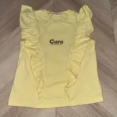 ブリーズ　 肩フリルロゴTシャツ　イエロー　140