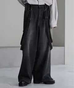 cussil/クシル11.5ozルーズシルエットダブルサスペンダーワイドパンツ