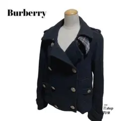 Burberry バーバリーブルーレーベル コート ピーコート 黒 ブラック