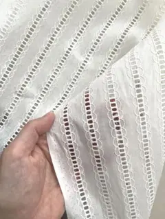 丸い刺繍のレース生地 約158cm×約76cm