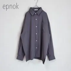 epnok サイドスリットオーバーサイズシャツ　グレー　M 大きめサイズ