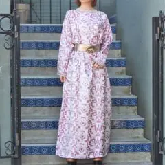 EU VINTAGE ヨーロッパ古着ビジューデザインロングドレスワンピース