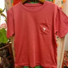 フラミンゴ刺繍 赤 Tシャツ 150