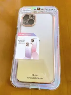 iPhone 14 plus クリアケース スマホケース ゴールド