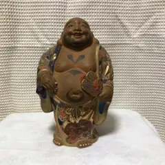 布袋様　九谷焼き　置き物 九谷焼 布袋様 七福神 縁起物 置物 布袋尊 骨董 年代物 蔵出し