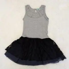 hakka kids ノースリーブドット柄ワンピース 130