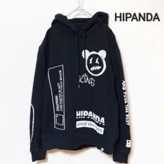 希少 HIPANDA ハイパンダ【S】パーカー スウェット フード 黒☆人気☆
