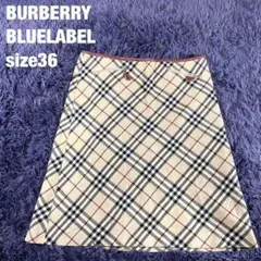 BURBERRY BLUE LABEL ノバチェック 縁レザー 36サイズ
