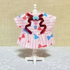 【10cmぬい服】リボン柄ワンピースC