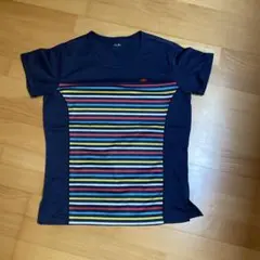 ellesse ストライプTシャツ L ネイビー